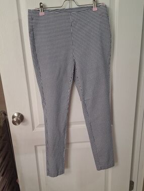 MICHAEL Michael Kors Women’s Navy White Gingham Check Ankle Pants  Size Large